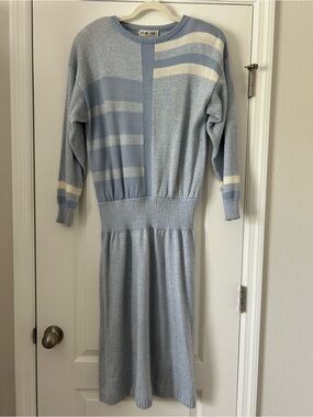 Plain Jane by Sweet Baby Jane Vintage 80s Colorblock Striped Knit Sweater Dress